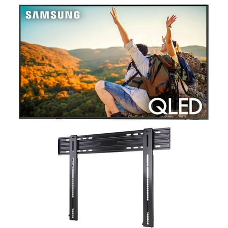 Samsung QN85Q60CAFXZA 85" QLED 4K Quantum HDR Dual LED Smart TV with a Sanus LL11-B1 Super Slim Fixed-Position Wall Mount for 40" - 85" TVs (2023)