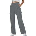 thumbnail image 2 of Baggy Wide Leg Sweatpants Women Y2k Lightweight Drawstring High Waisted Pants Comfy Wide Leg Yoga Pants with Pockets Summer Sports Athletic Sweatpants Ladies Sweatpants Summer Clothes, 2 of 5