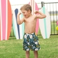 thumbnail image 4 of FORMRS Boys Swim Trunks Quick Dry Mesh Liner Boardshorts Sizes XS-XL, Green Lemon Leaves, 4 of 7