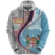 thumbnail image 3 of Sudadera con capucha y cremallera con gráfico de la bandera de Fiji para hombres y mujeres, sudaderas con emblema nacional con estampado 3D, suéter holgado de manga larga con cremallera para niños de, 3 of 5