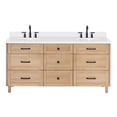 thumbnail image 5 of ARIEL Monroe 73 Inch Double Oval Sink Bathroom Vanity With Pure White Quartz Countertop 1.5 Inch Edge In Midnight Blue, 5 of 6