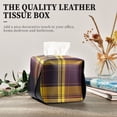 thumbnail image 4 of Black Yellow Pattern Tissue Box Cover Leather Square Rectangle Tissue Box Holder for Bathroom Living Room Desk Office Decor, 4 of 7