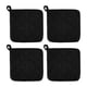 thumbnail image 5 of Juego de 4 manoplas de horno lavables a máquina, 17,5 x 17,5 cm, posavasos de tela de rizo para Negro, 5 of 9