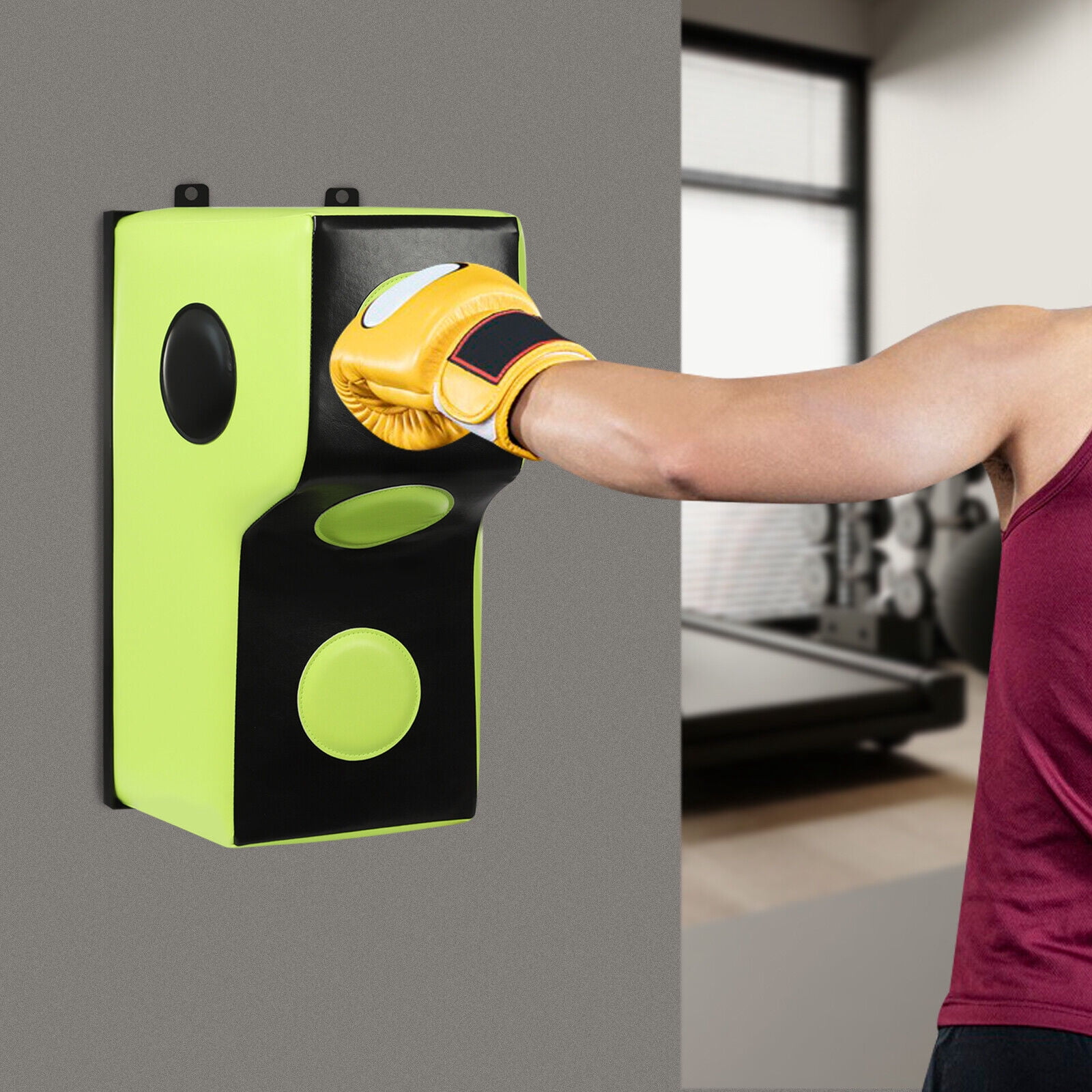Green Wall Mount Punching Bag - Space-Saving Boxing Training Equipment for Hooks, Uppercuts, Straight Combinations - Uppercut Training Punching Target - 880lbs Bear Force