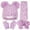 Purple, variant on SUXIAN New Solid Color Jacquard Children Hat Scarf Three Piece Stock Double Hat Long Neck Warm Suit for Cold Weather Girls Winter Hats OTHER One Size