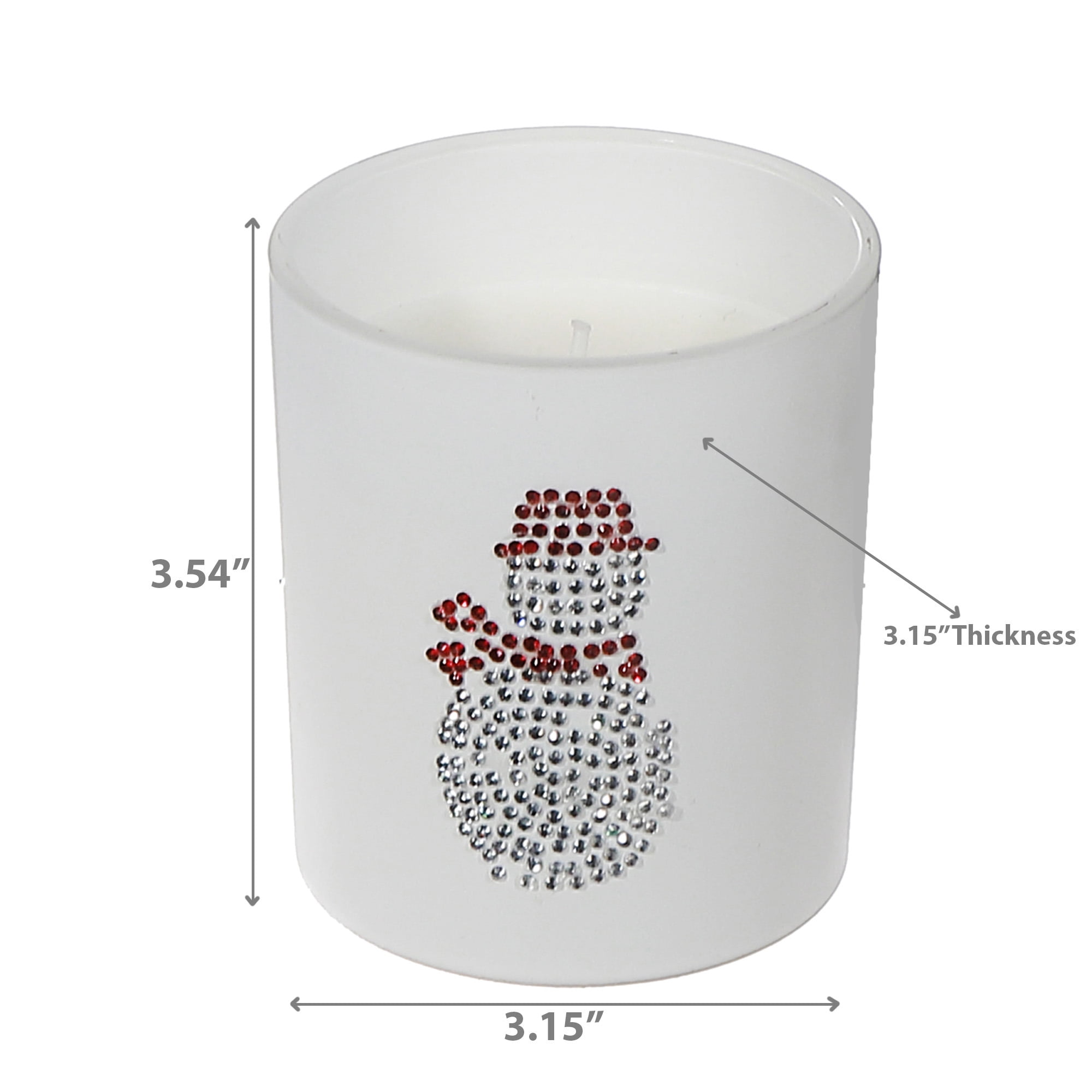 7Oz Matte White Jar Scented Candle (Snowman) (Myrrh & Tonka) - Set of 2