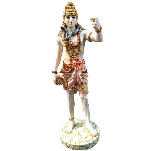 Shiva Statue Murti Large 18 inches Standing Mahadev Idol Shankar Sculpture Hindu Religious God Shiv Statue Marble God of Yoga Dance Meditation Perfect for Yoga Studios & Home Temple Housewarming Gifts