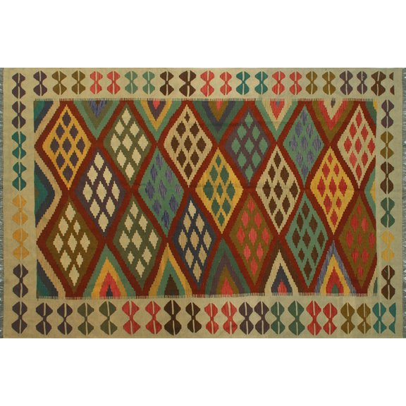 Sangat Maryjo Rust/Ivory Rug, 6'8" x 9'10"