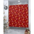 thumbnail image 4 of Christmas Shower Curtain Cowboy Gingerbread Man Shower Curtains for Bathroom Decor Poinsettia Horseshoe Red Christmas Decoration Bath Curtains Sets with Hooks Waterproof, 36x72 in, 4 of 6