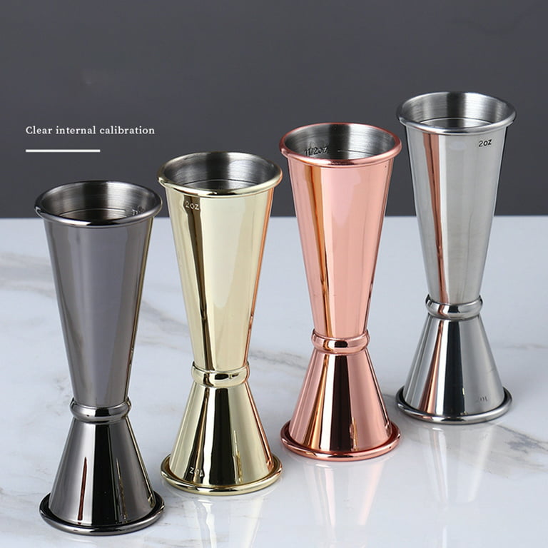 Stainless Steel Double Shaker Measure Cup 30ml/60ml Bar Jigger Liquo  Measuring Tool Kitchen Drink Cups Gadgets 