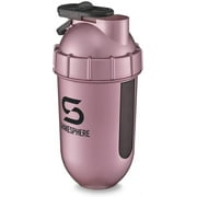 ShakeSphere Tumbler Protein Shaker Bottle with Side Window 24oz, Rose Gold