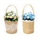 thumbnail image 5 of Cesta de flores de arpillera para fiesta de ceremonia de boda, lazo de encaje retro vintage, ideal para guardar dulces y pequeños regalos, 5 of 5
