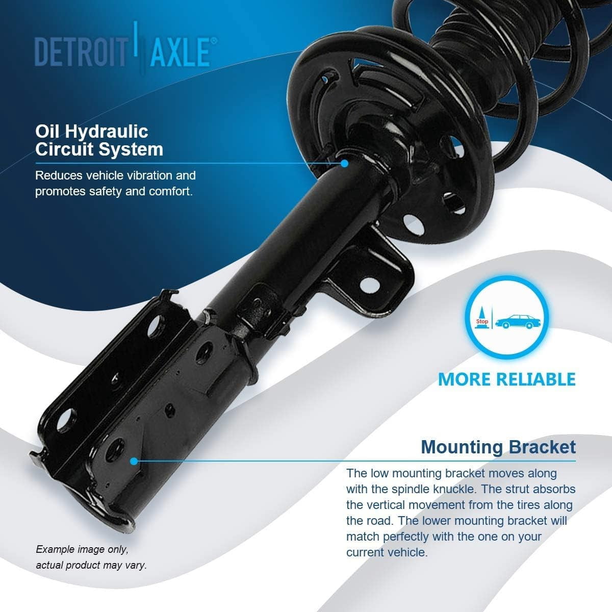 Detroit Axle - FWD Front Struts & Coil Spring + Rear Shock Absorbers + Front & Rear Sway Bars Replacement for 2013-2019 Ford Explorer - 8pc Set