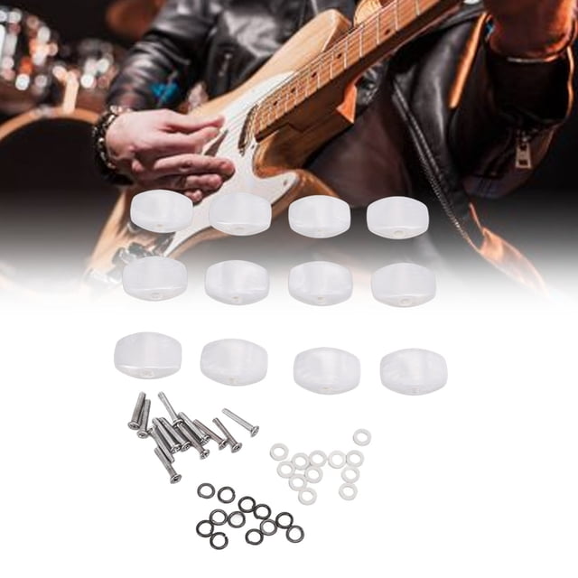 12Pcs Guitar Tuning Pegs Buttons Plastic Machine Head Tuner Knobs Glazed Appearance For Folk Classical Guitars Mounting Hole Size L X W 3mm-4mm