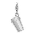 thumbnail image 3 of Sterling Silver Amore La Vita Polished 3-D Enameled To Go Coffee Cup Charm Pendant with Fancy Lobster Clasp, 3 of 3