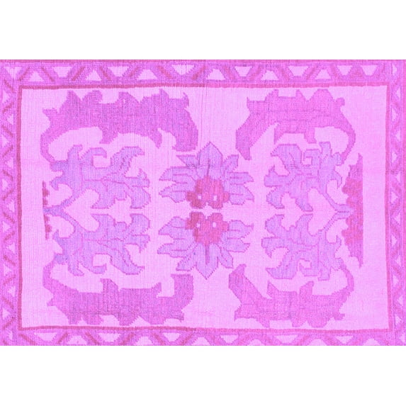 Ahgly Company Indoor Rectangle Abstract Purple Modern Area Rugs, 3' x 5'