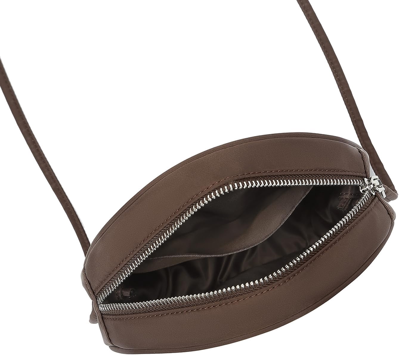 Circle Crossbody Bag for Women NYLON Circle Purse with Zipper Adjustable Knot Shoulder Straps