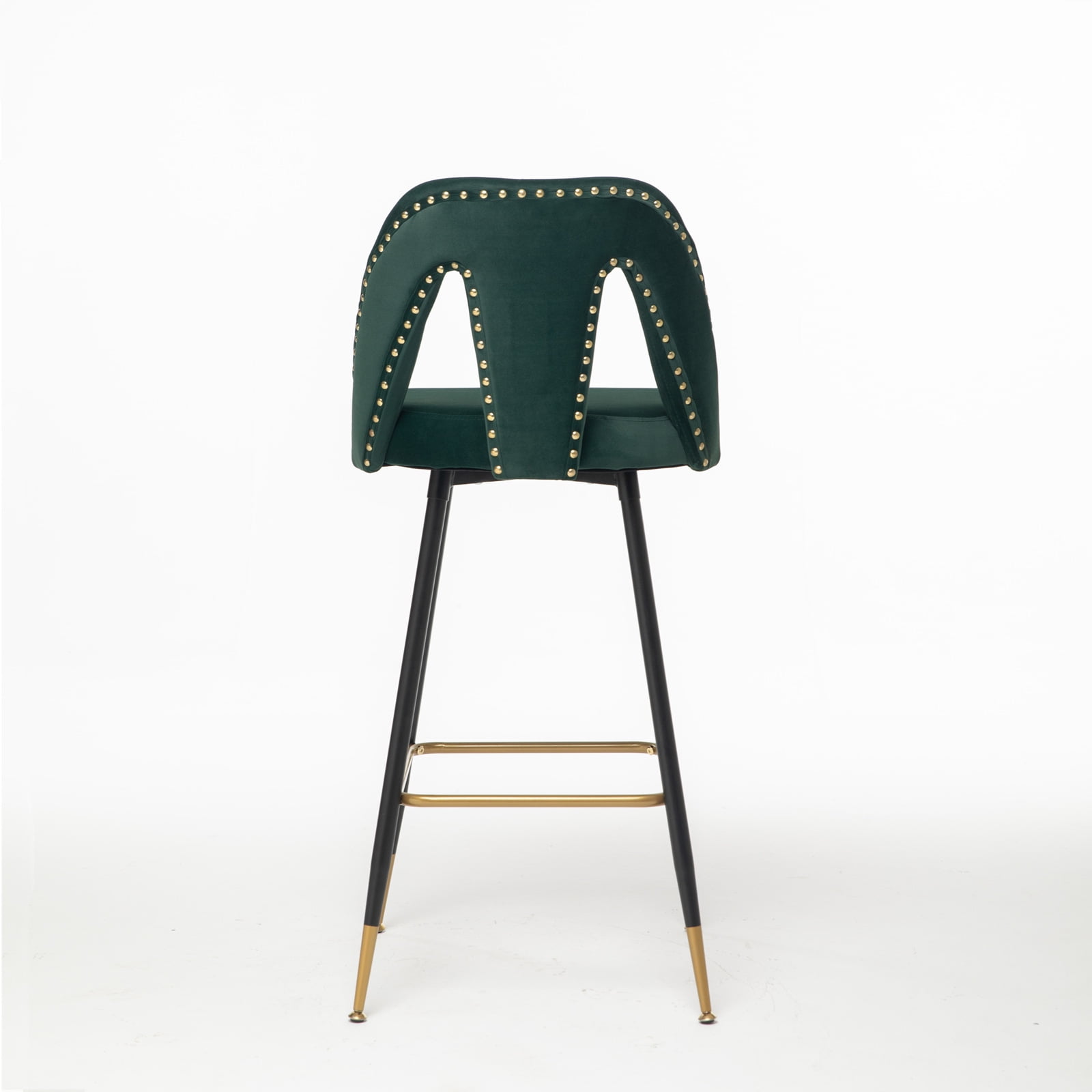 Kadyn 28 Inch Bar Stools, Velvet Counter Height Stools Set of 2, Modern Bar Chairs with Back for Dining Room, Green Kadyn 28 Inch Bar Stools, Velvet Counter Height Stools Set of 2, Modern Bar Chairs with Back for Dining Room, Green