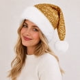 thumbnail image 5 of Sakuulaan Sequin Santa Hats for Adults, Double-Layer Faux Fur Christmas Party Hat, 6 Colors, One Size, 5 of 9