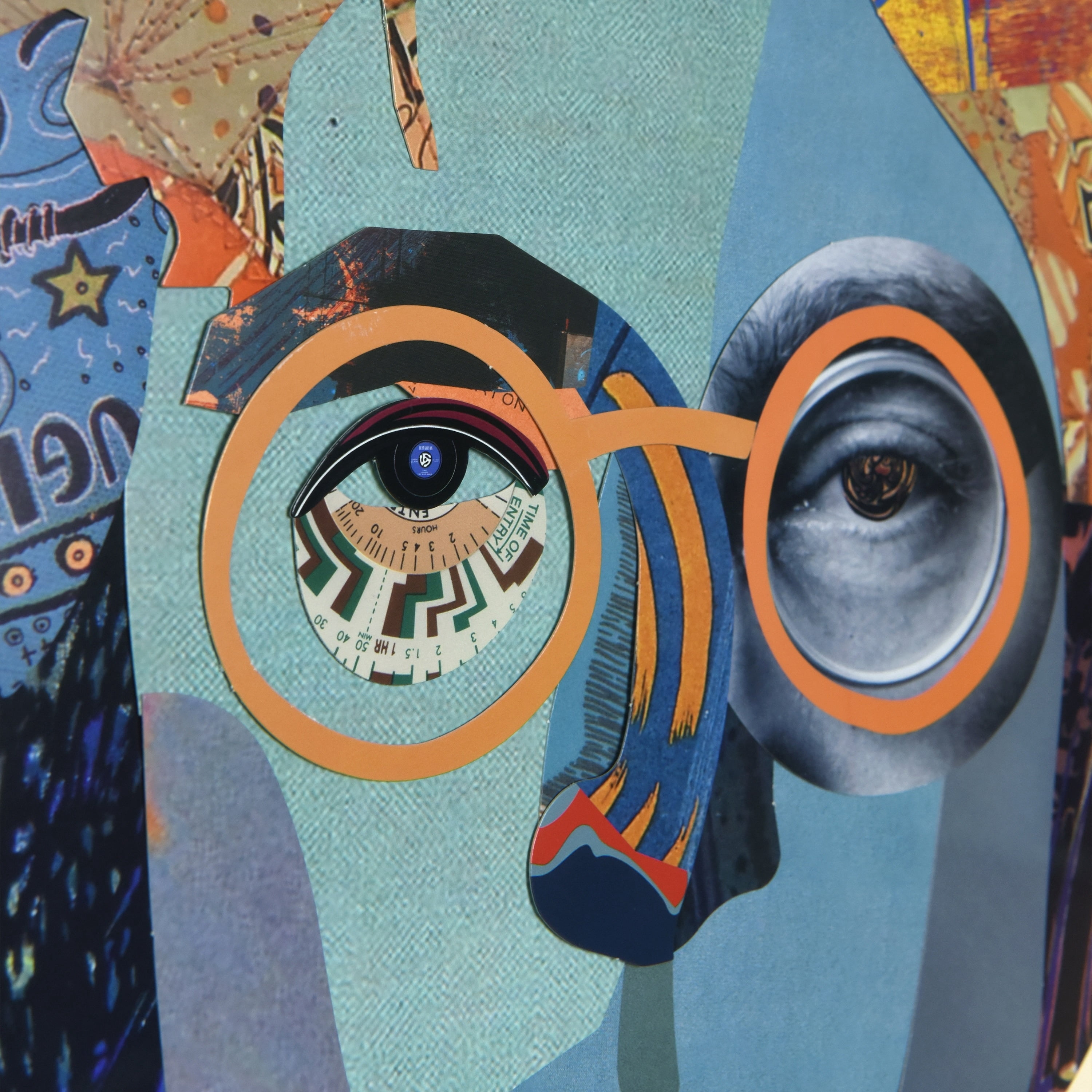 Empire Art Direct Homage to John Dimensional Collage Framed Graphic Art Under Glass Wall Art, 25" x 25" x 1.4", Ready to Hang