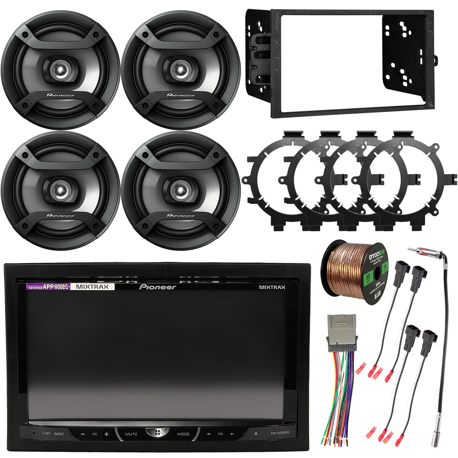 Pioneer AVHX4550DVD 2DIN USB AM/FM DVD Receiver, 4x Pioneer 6.5