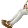 thumbnail image 2 of BLTIBY 3-8 Years Girls Toddler Baby Leggings Basic Ribbed Tights Kids Little Girls Dress Bottom Pants Solid Colour Ruffled Winter Elastic Warm Trousers White M, 2 of 9