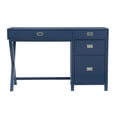thumbnail image 2 of Linon Peggy 3-Drawer Computer Desk with File Cabinet, 48" W x 18" D, Navy Finish, 2 of 30