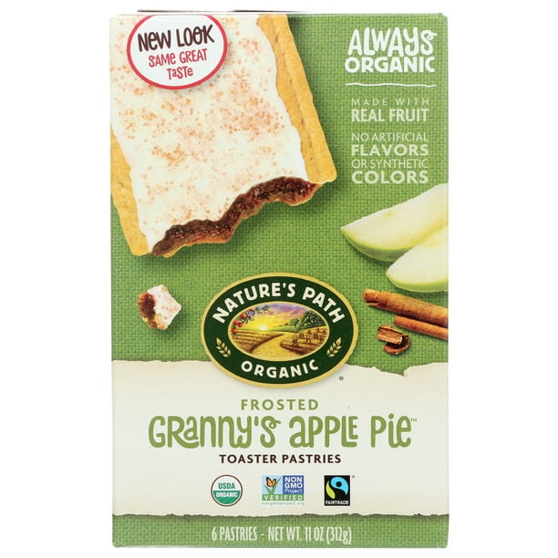 Nature'S Path Toaster Pastries, Granny'S Frosted Apple Pie, 6 Each