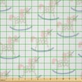 thumbnail image 2 of Ambesonne Unicorn Fabric by the Yard Microfiber, Fantasy Creature, 1 Yard, Pale Ceil Blue and Rose, 2 of 2