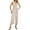 Beige, variant on Aayomet Plus Size Jumpsuits For Women Women Solid Button V Neck Sleeveless Jumpsuit Medium Length Straight Trousers Backless Bow,Beige S