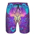 thumbnail image 4 of Kll Elephant In Tribal Style Men'S Casual Summer Beach Shorts Hawaiian Shorts With Pockets-Small, 4 of 9