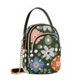 thumbnail image 7 of FORMRS Crossbody Bag for Women Quilted Travel Shoulder Cell Phone Purse with Chain Strap Handbag, Blue Geometric Flowers, 7 of 7