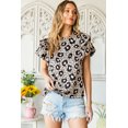 thumbnail image 1 of Women's Ruffled Sleeveless O Neck Leopard Blouse, 1 of 9