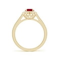 thumbnail image 2 of ANGARA Natural Vintage Style 1 ct Ruby & Diamond Scalloped Halo Ring in 14K Yellow Gold for Women (Size-7x5mm) | July Birthstone, Birthday, Anniversary, Jewelry Gift for Women | Natural Ruby Ring, 2 of 10