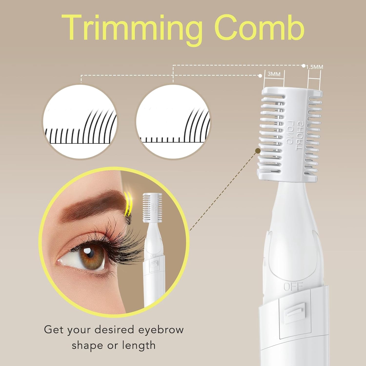 Eyebrow Trimmer,Electric Eyebrow Razor for Women,Painless Facial Hair Remover for Face Chin Neck Lips Peach Fuzz,Battery-Operate