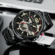 Curren Fashion Quartz Watches Men Casual Sport Wristwatch With Stainless Steel Chronograph Dial Clock With Luminous - Quartz Wristwatches