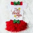 thumbnail image 1 of POINTERTECK My 1st Christmas Baby Girls Princess Romper+Tutu Ruffle Short Bloomer 3PCS Clothes, 1 of 6