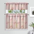 thumbnail image 2 of Kitchen Curtains 36 Inch Short - 3 Panel Set, Flamingo Tropical Bird Print, Rod Pocket Window Curtain, 100% Polyester for Hawaiian Summer Beach Decor, Easy Wash, 2 of 6