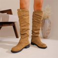 thumbnail image 6 of Willtoo Womens Metal Buckle Slouch Knee High Boots Low Block Heel Tall Boots Casual Western Long Booties for Daily Wear, 6 of 6