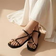 thumbnail image 6 of Cushionaire Alias Squared Toe Womens Sandals, T-Strap Flat Sandal with Cushioned Footbed and Adjustable Ankle Strap, 6 of 22
