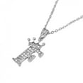 thumbnail image 6 of SEPARQI Jewelry Initial Pendant Necklace for Men Womens, 925 Sterling Silver Zirconia Crown Letter Capital Necklace Alphabets from A-Z Figaro Chain Necklace Unisex, 6 of 7