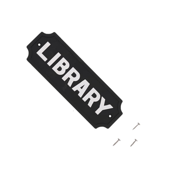 Toystoory Placa de puerta de casa, placa de señal de despensa de biblioteca, decoración colgante de pared de advertencia de granja, suministros Deportes acuáticos BIBLIOTECA
