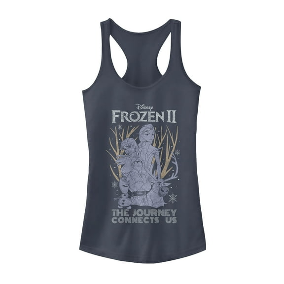 Junior's Frozen 2 Vintage Journey Connects  Racerback Tank Top Indigo X Large