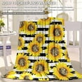 thumbnail image 4 of Sunflower Stripe Blanket Kids Throw Blankets for Couch Sofa Travel Camping, 50''''x40'''' Soft Warm Flannel Fleece Throw Blanket for Girls Boys Baby Toddler, 4 of 6