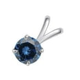 thumbnail image 2 of AoneJewelry 1.00 CT Round Blue Diamond Solitaire Pendant in 14K White Gold, 2 of 4