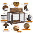 thumbnail image 5 of Brown Indoor Wooden Dog Kennel On Wheels, Furniture Dog Crate with Double Doors, Rustic 39" Pet Cage with Lift Top & Side Door for Living Room, 5 of 5