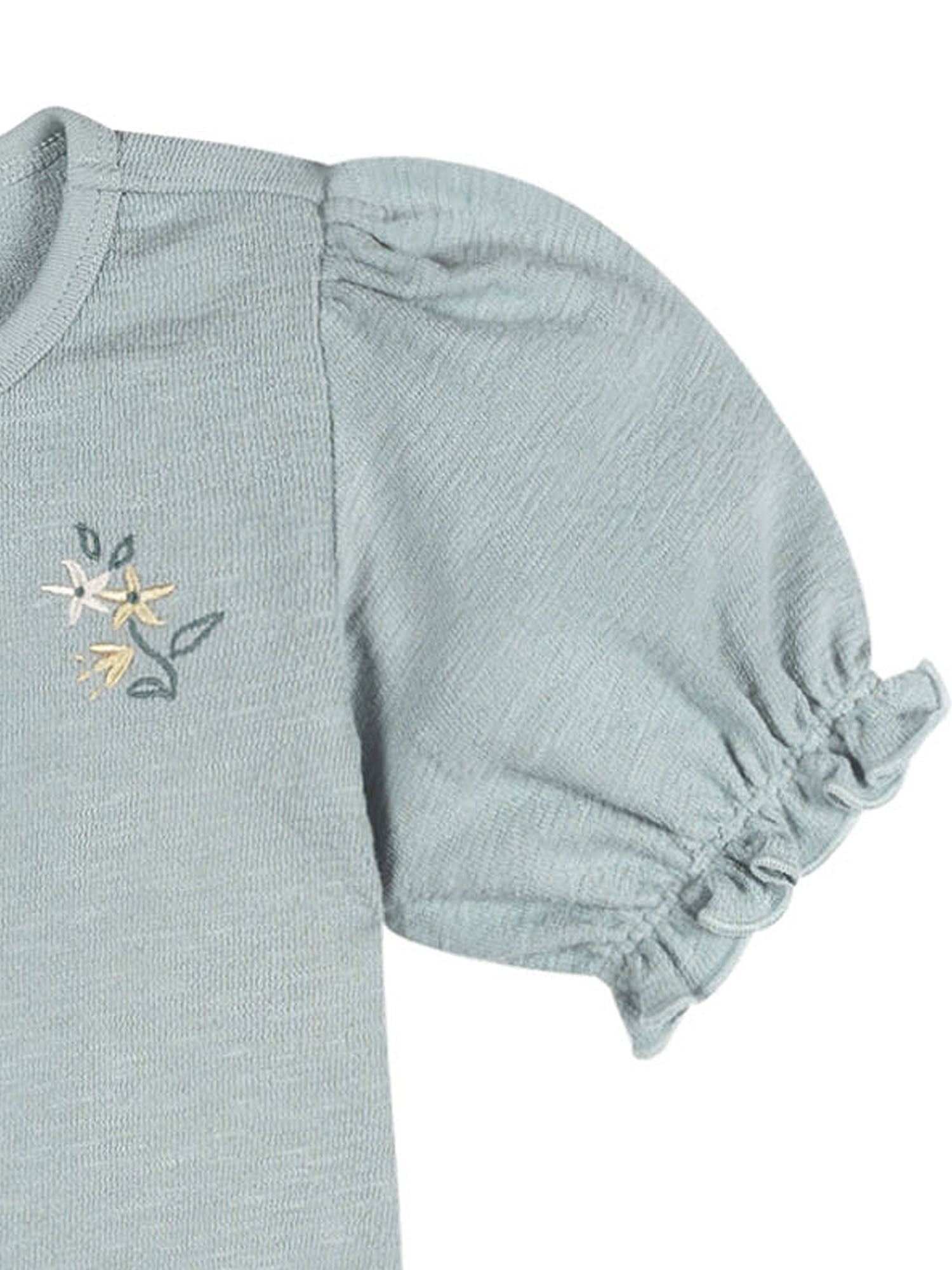 Modern Moments by Gerber Toddler Girl Organic Header Ruffle Puff Sleeve Top, Sizes Months - 5T