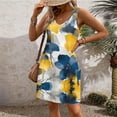 thumbnail image 5 of Ruimatai Women's Summer Floral Dress Sleeveless V-Neck Sundress with Pockets Casual Loose Fit Comfortable Polyester Spandex Beach Dress, 5 of 7