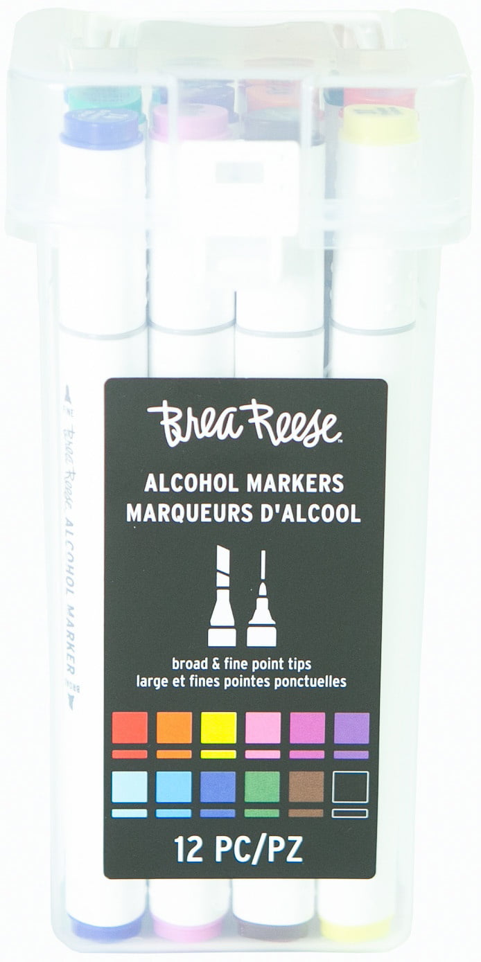 Brea Reese Dual Tip Alcohol Markers Pack Of 6 Markers BrushChisel Tip White  Barrel Grayscale Ink - Office Depot