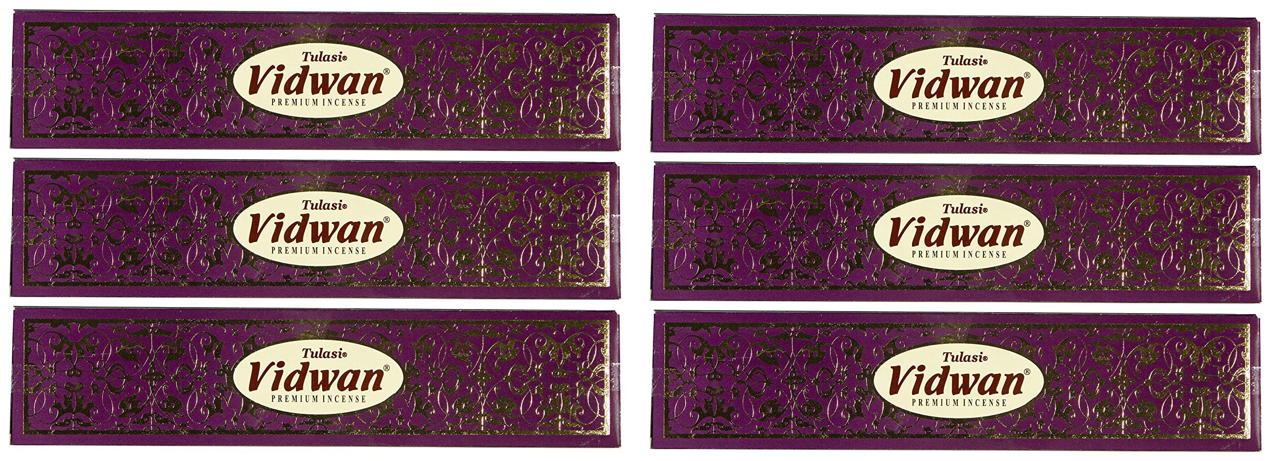 Tulasi Vidwan Guru Masala Premium Incense. Sold as Set 6 Pks of 25g